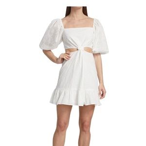 Wayf Knotted cutout cotton minidress